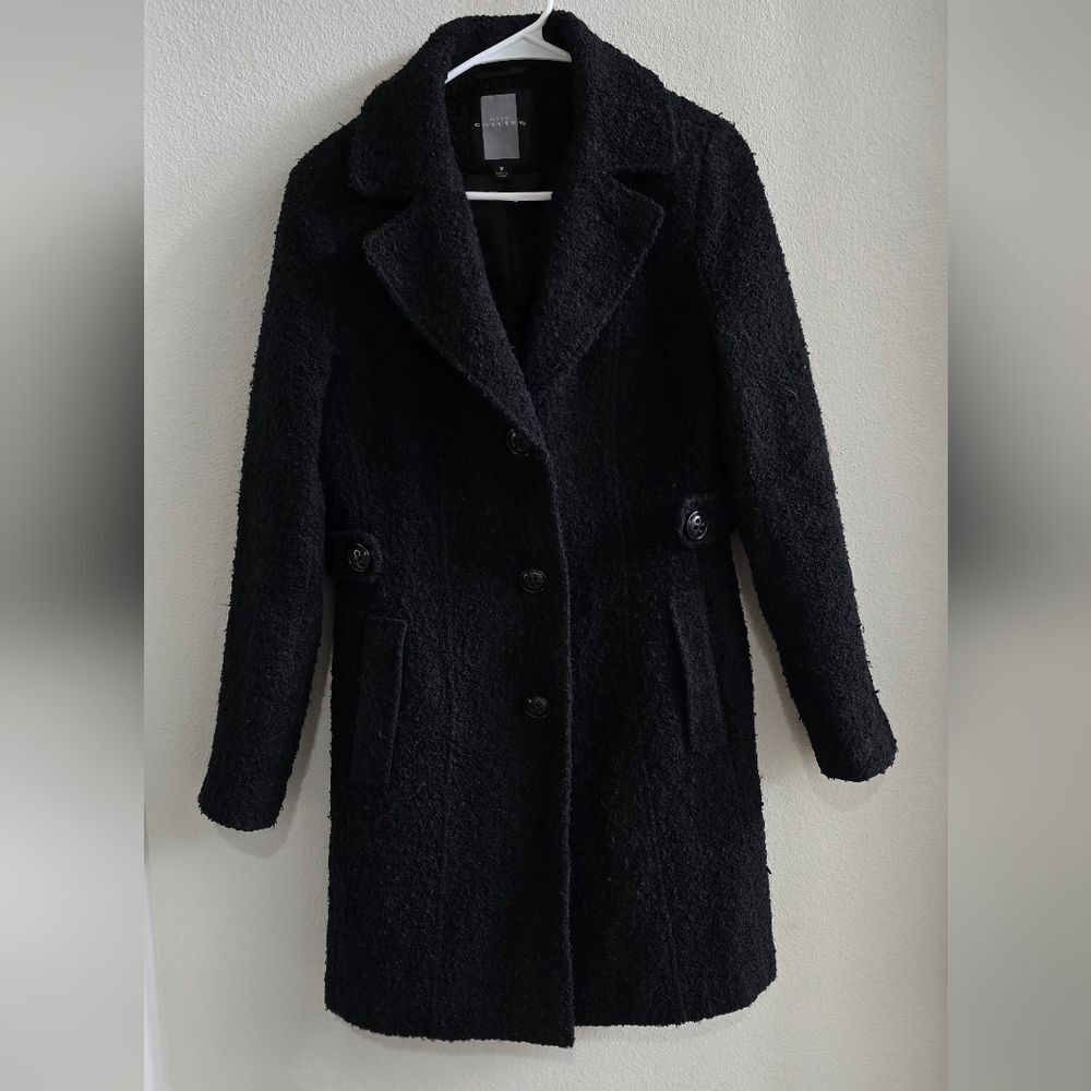 Miss Gallery Black Jacket with side belts and button front size medium